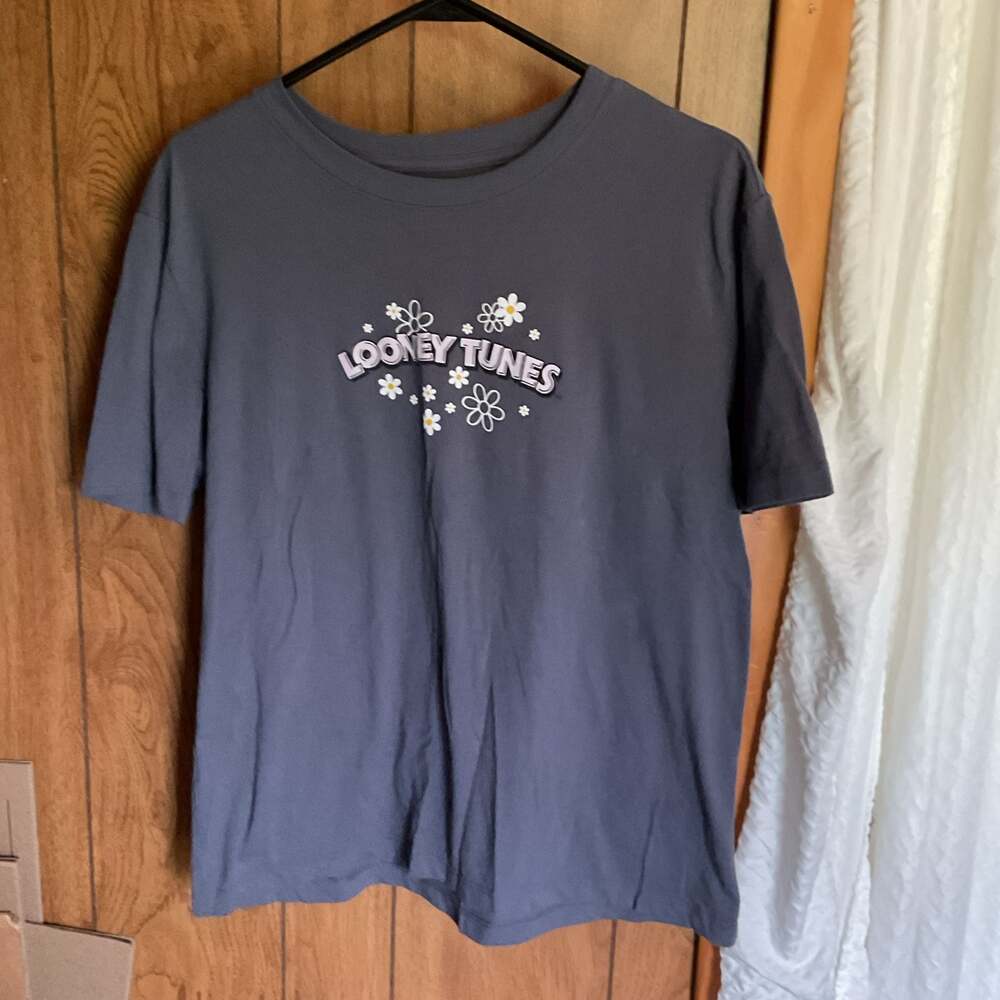 Vintage Vibe Looney Tunes Daisy Graphic Tee Gray L 12/14
